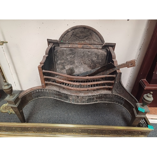 160 - Brass and Cast Iron Fire Basket in Georgian Style (needs some attention)