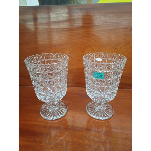 228 - Pair of Waterford Cut Glass Vases - 26cm Tall