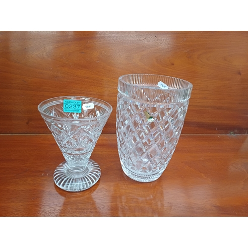 237 - Waterford Cut Glass Vase and a smaller Vase - Taller Vase 20cm