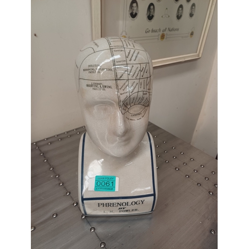 61 - Ceramic Phrenology Head