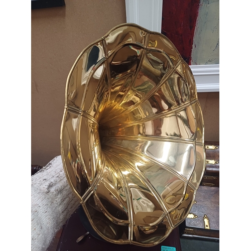 81 - His Masters Voice Brass Horn Gramaphone (new)