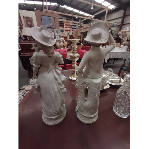 266 - Pair of Bisque type Figures (44cm Tall)