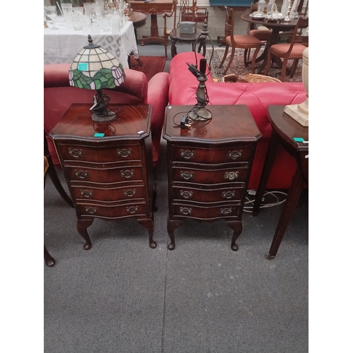 304 - Pair of Vintage Mahogany 4 Drawer Bedside Chests