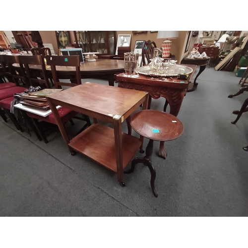 312 - Inlaid Mahogany Wine Table and a Hostess Trolley