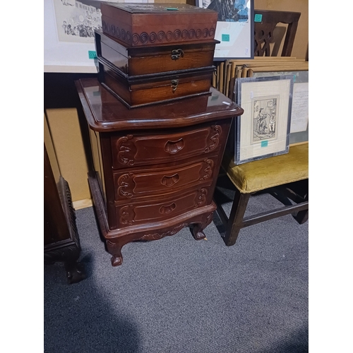 335 - Pair of Mahogany 3 Drawer Bedside Chests