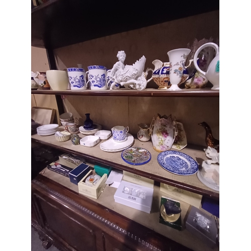 350 - Three Shelves of various Tea Ware, Ornaments, Plates and some new boxed items