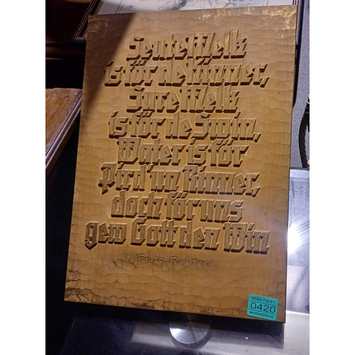 420 - Two German Wood Plaques