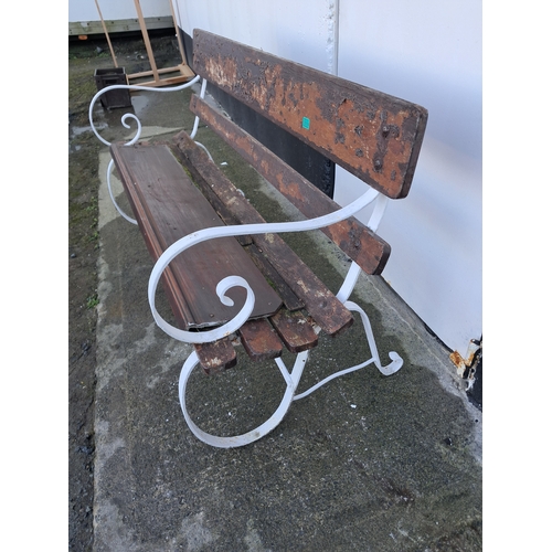 9 - Wrought Iron Garden Seat (needs repair)