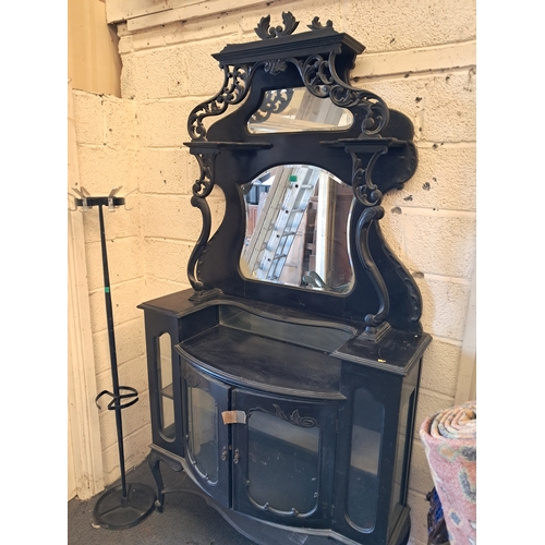 13 - Victorian Ebonised Chiffonier (230cm Tall x 123cm x 42cm)