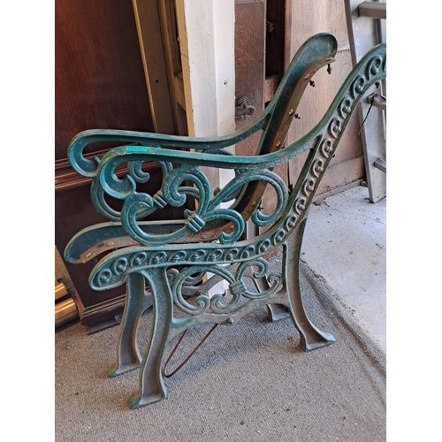 20 - Good Pair of Heavy Cast Iron Garden Seat Ends