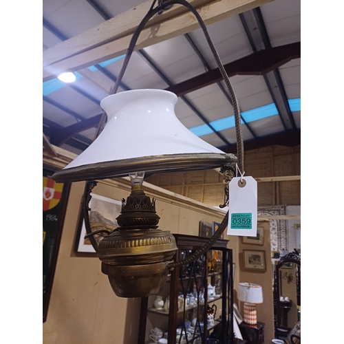 359 - Edwardian Hanging Oil Lamp with Shade