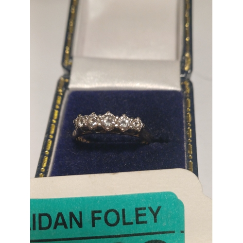 363 - Lovely 18 carat Gold 3 Stone Diamond Ring. - Size L