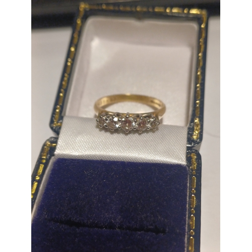 363 - Lovely 18 carat Gold 3 Stone Diamond Ring. - Size L