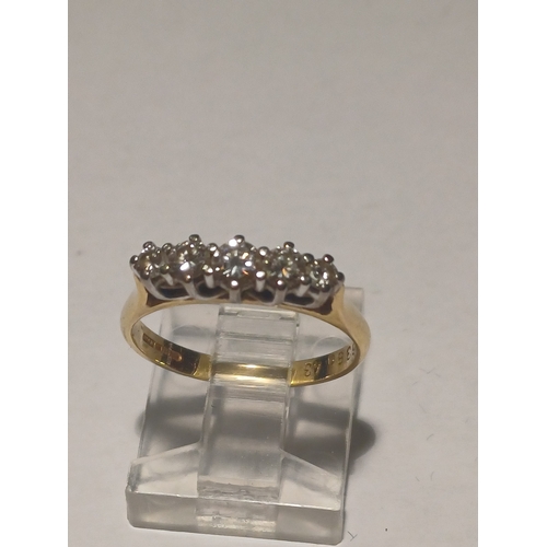 363 - Lovely 18 carat Gold 3 Stone Diamond Ring. - Size L