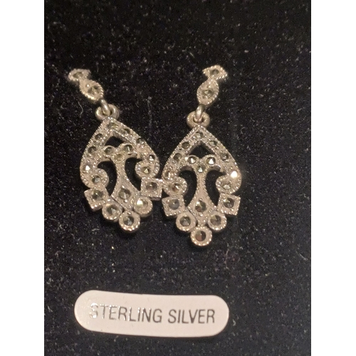 364 - Marcasite Drop Earrings