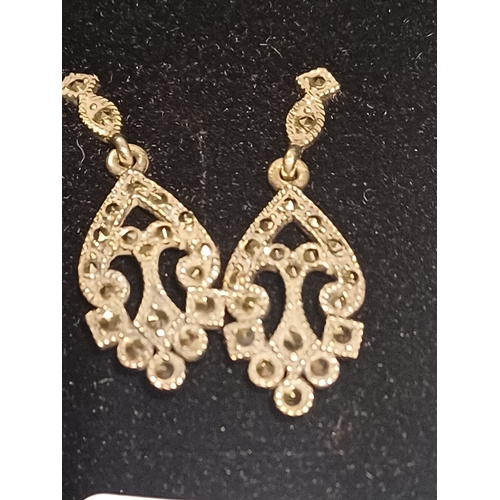 364 - Marcasite Drop Earrings