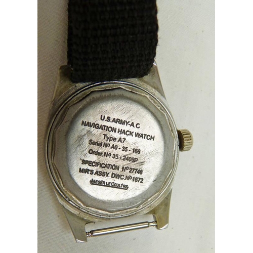 US ARMY JAEGER LE COULTRE NAVIGATION HACK WATCH TYPE A7 WITH