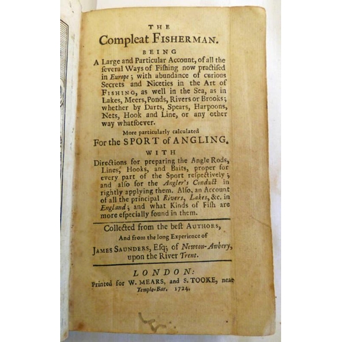 2363 - THE COMPLEAT FISHERMAN BY JAMES SAUNDERS, FULLY LEATHER BOUND 1ST EDITION - 1724