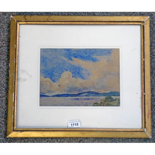 1115 - WILLIAM WALLS STRACHURA SIGNED GILT FRAMED OIL PAINTING 18 X 25 CM