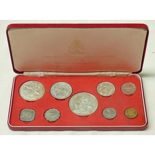 2026 - 1972 BAHAMAS 9 COIN PROOF SET, CASED