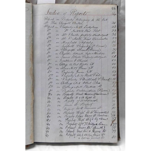 2393 - REPORT BOOK ON PROPERTY BELONGING TO THE LATE MR THOMAS CARGILL BAKER, MOSTLY RELATING TO ARBROATH, ... 