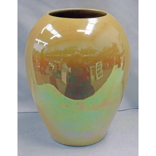 3016 - YELLOW MOORCROFT LUSTRE VASE  - 23 CM TALL