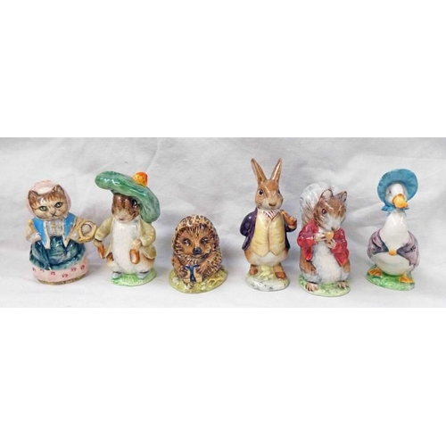 3056 - 6 BESWICK BEATRIX POTTERS INCLUDING BENJAMIN BUNNY, OLD MAN PRICKLEPIN ETC