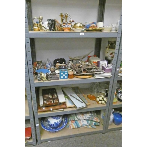 3059 - SELECTION OF VARIOUS PORCELAIN, BRASSWARE ETC INCLUDING CANDLE STICKS, EWER & BASIN, VASES AND OTHER... 