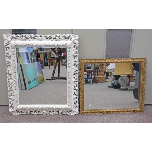 3217 - TWO FRAMED MIRRORS LARGEST 75 X 65 CMS