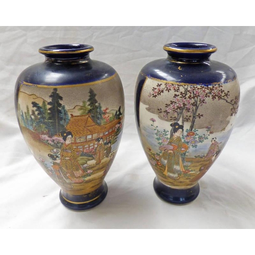 3249 - PAIR OF 19TH CENTURY SATSUMA VASES 22CM TALL