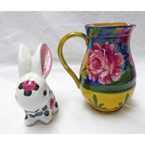 3305 - WEMYSS WARE JUG WITH IMPRESSED MARK AND PLICHTA RABBIT