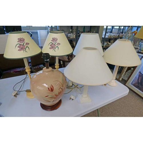 3378 - SELECTION OF 6 VARIOUS TABLE LAMPS WITH SHADES