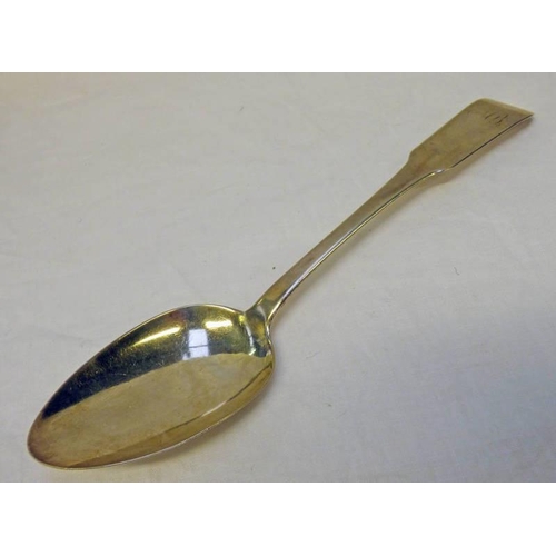 435 - DUNDEE SILVER TABLE SPOON WITH 3 POTS LILIES AND D