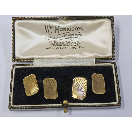 466 - PAIR OF 9CT GOLD CUFF LINKS IN FITTED CASE  WEIGHT 4.5 GMS