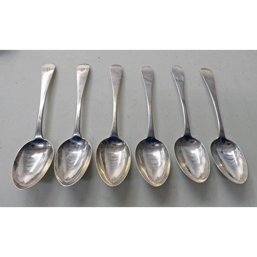 478 - 6 DUNDEE SILVER DESSERT SPOONS MARKED D 3 POTS OF LILIES