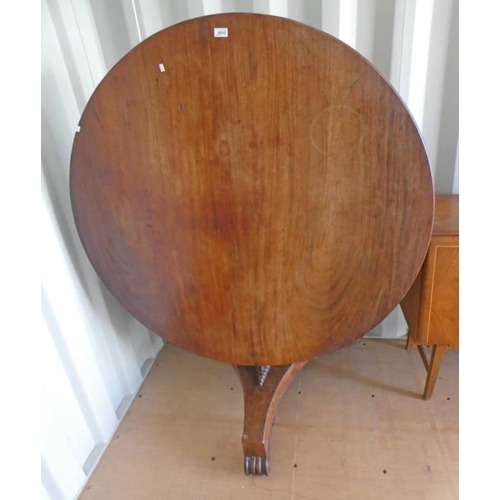 5010 - 19TH CENTURY MAHOGANY CIRCULAR BREAKFAST TABLE ON SPREADING SUPPORTS 125CM WIDE