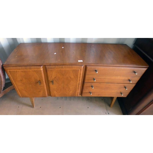 5014 - 20TH CENTURY WALNUT SIDEBOARD WITH 4 DRAWERS AND 2 PANEL DOORS 82CM TALL X 129CM LONG