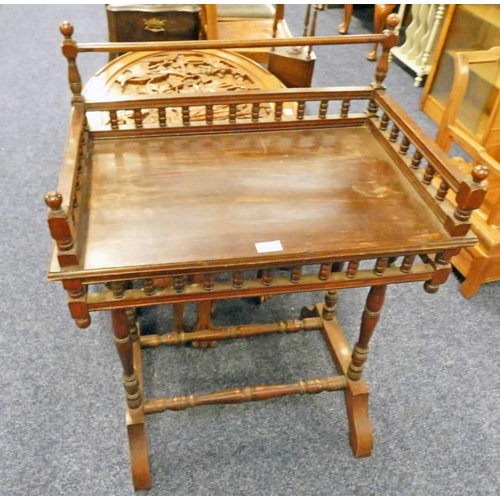 5041 - MAHOGANY SIDE TABLE WITH GALLERY BACK