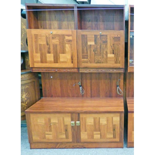 5100 - ROSEWOOD CABINET WITH 2 PANEL DOORS OPEN AREA WITH 2 PANEL DOORS BELOW.  LENGTH  120 CMS