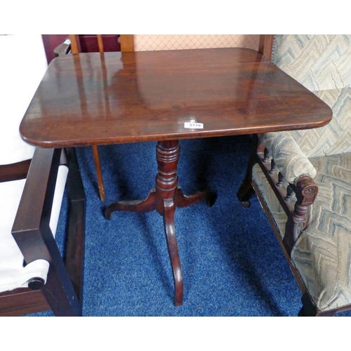 5119 - 19TH CENTURY MAHOGANY SQUARE FLIP TOP TABLE ON TURNED SUPPORTS 72CM TALL