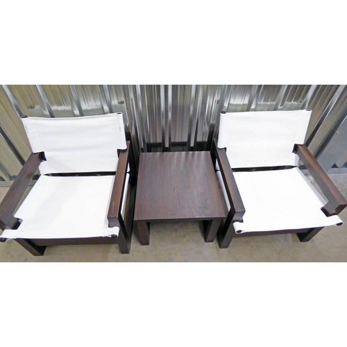 5136 - SET OF 2 ARMCHAIRS & SQUARE TOPPED TABLE