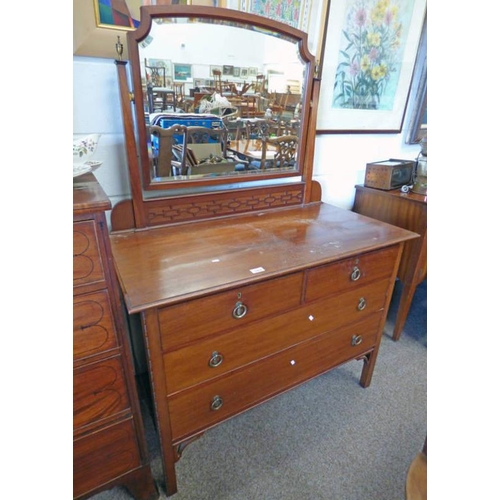 5464 - EARLY 20TH CENTURY MAHOGANY DRESSING TABLE WITH 2 SHORT & 2 LONG DRAWERS