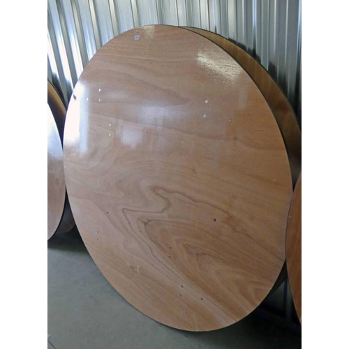 6114 - 2 X CIRCULAR FOLDING BANQUET TABLES  183 CM WIDE