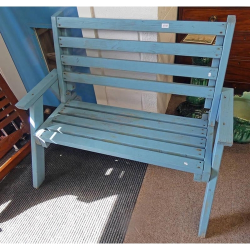 6142 - PAINTED BLUE GARDEN BENCH