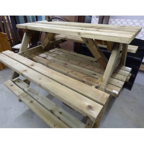 6143 - PINE PICNIC/TABLE GARDEN BENCH - SOLD DISMANTLED