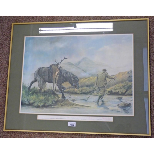 1632 - AFTER WILLIE FORBES THE DROOKIT SIGNED FRAMED LIMITED EDITION PRINT 41CM X 57 CM