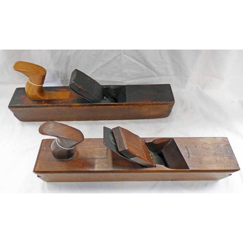 1059 - TWO WOODEN PLANES 17'' PLANE WITH JAMES HOWORTH STEEL