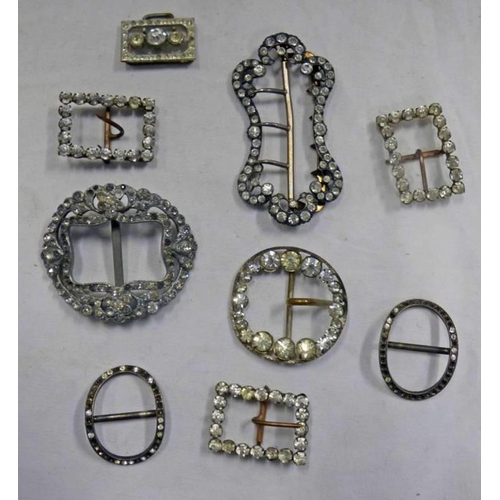 1104 - SELECTION OF VARIOUS 19TH CENTURY PASTE SET BUCKLES