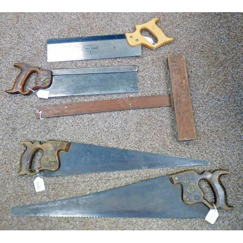 1107 - TWO DISTON SAWS, TWO TENON SAWS AND A SQUARE  -5-