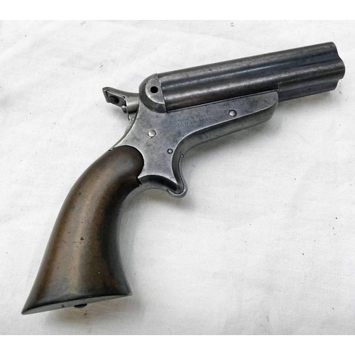 1112B - 4 BARRELLED DERRINGER. 30 RIMFIRE OBSOLETE CALIBRE BY SHARPS AND HANKIN